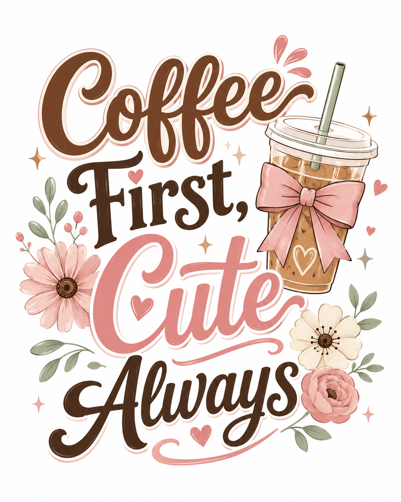 Coffee First Cute Always TEE (Small)